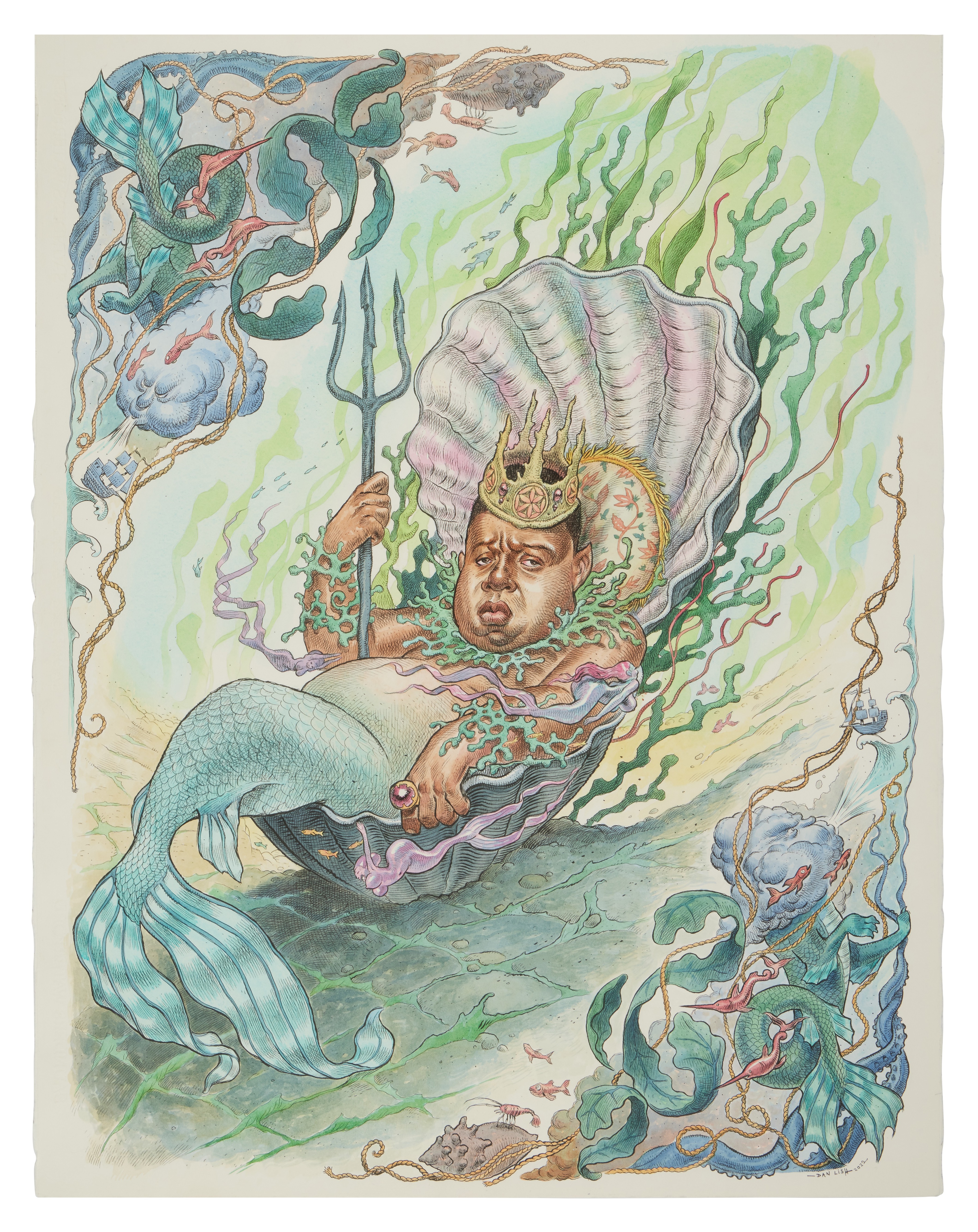 Artwork by Dan Lish, "Biggie" original watercolor illustration by Dan Lish, Made of watercolor on paper