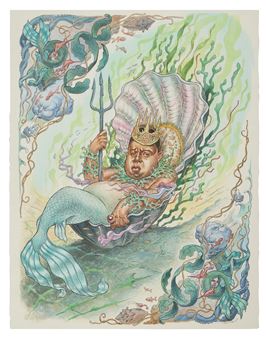 "Biggie" original watercolor illustration by Dan Lish - Dan Lish