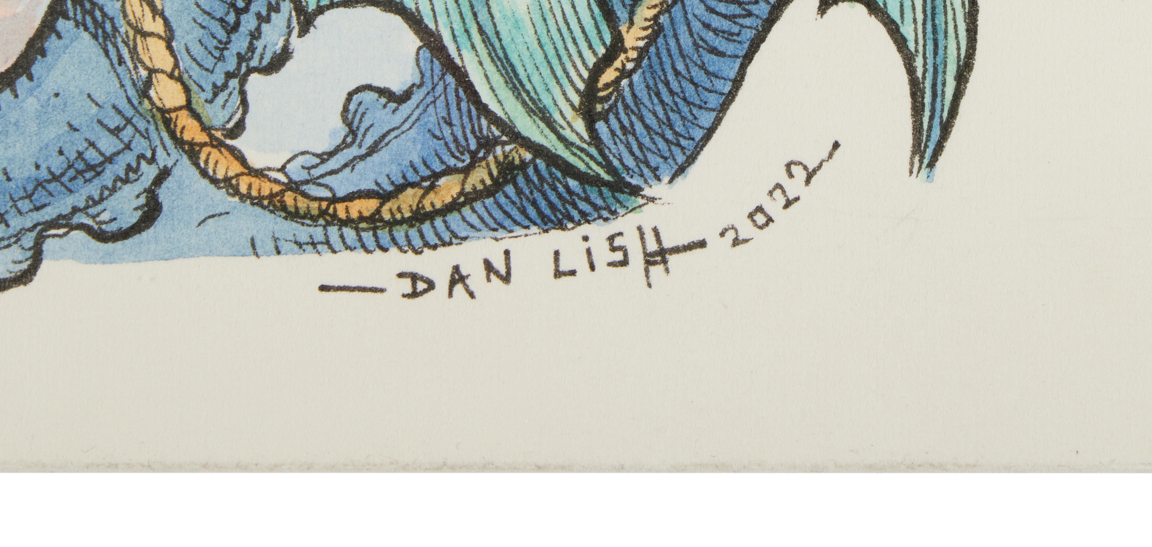 Artwork by Dan Lish, "Biggie" original watercolor illustration by Dan Lish, Made of watercolor on paper