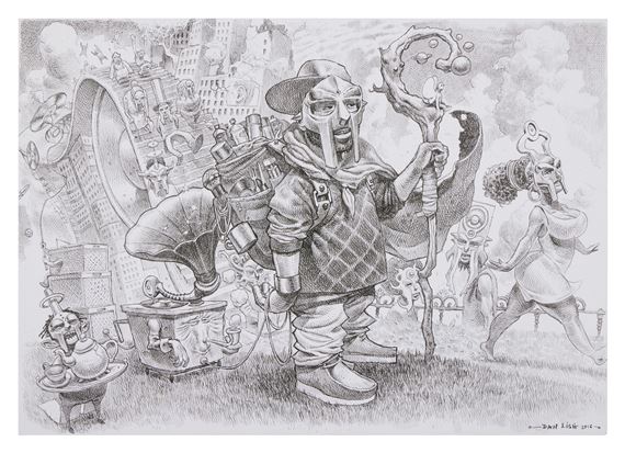 "MF DOOM Stroll" original illustration by Dan Lish by Dan Lish, 2016