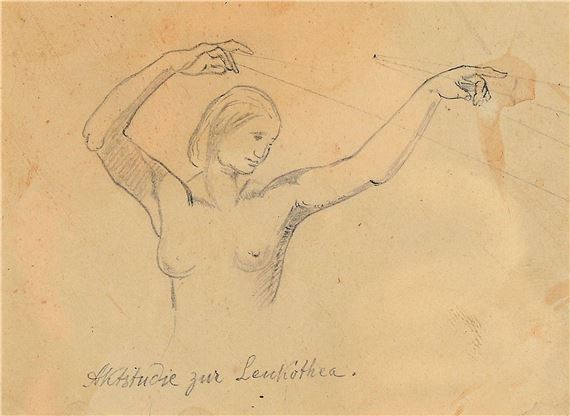 Aktstudie zur Leukothea und Bonaventura Genelli by Friedrich Preller the Elder, 1804