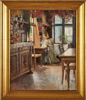 Interiör med kvinna - Anna Wengberg