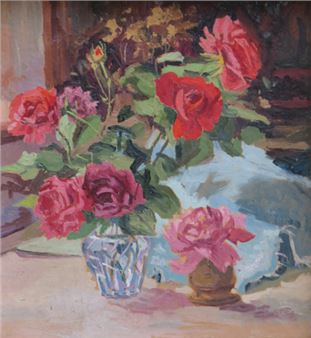 Klusā daba ar rozēm - Alberts Vucāns