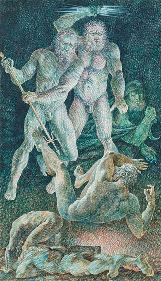 Clash of the gods and titans by Peter Proksch, 1970