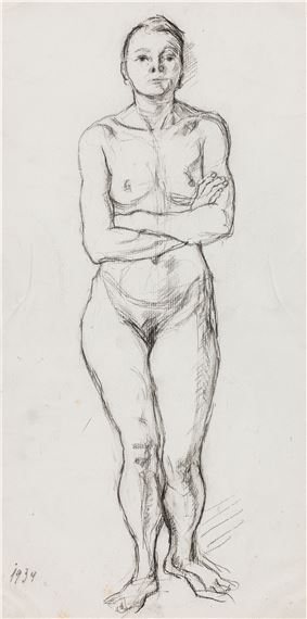 Standing female nude by Herbert Boeckl, 1934