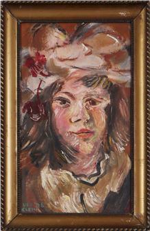 Damenporträt mit Hut - Carlo Cazals