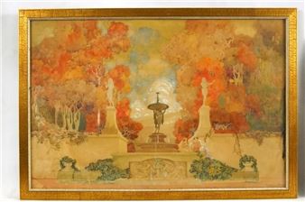 Depicting a neo classic Courtyard - Vsevolod Ulianoff