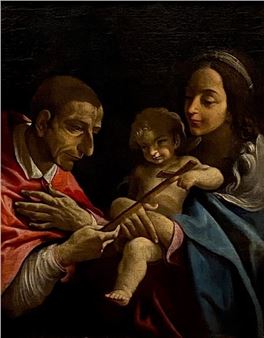 Madonna and Child with San Carlo Borromeo - Lorenzo Garbieri
