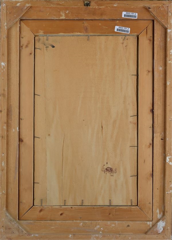 Artwork by Paolo Ghiglia, Laundress, Made of Oil on plywood