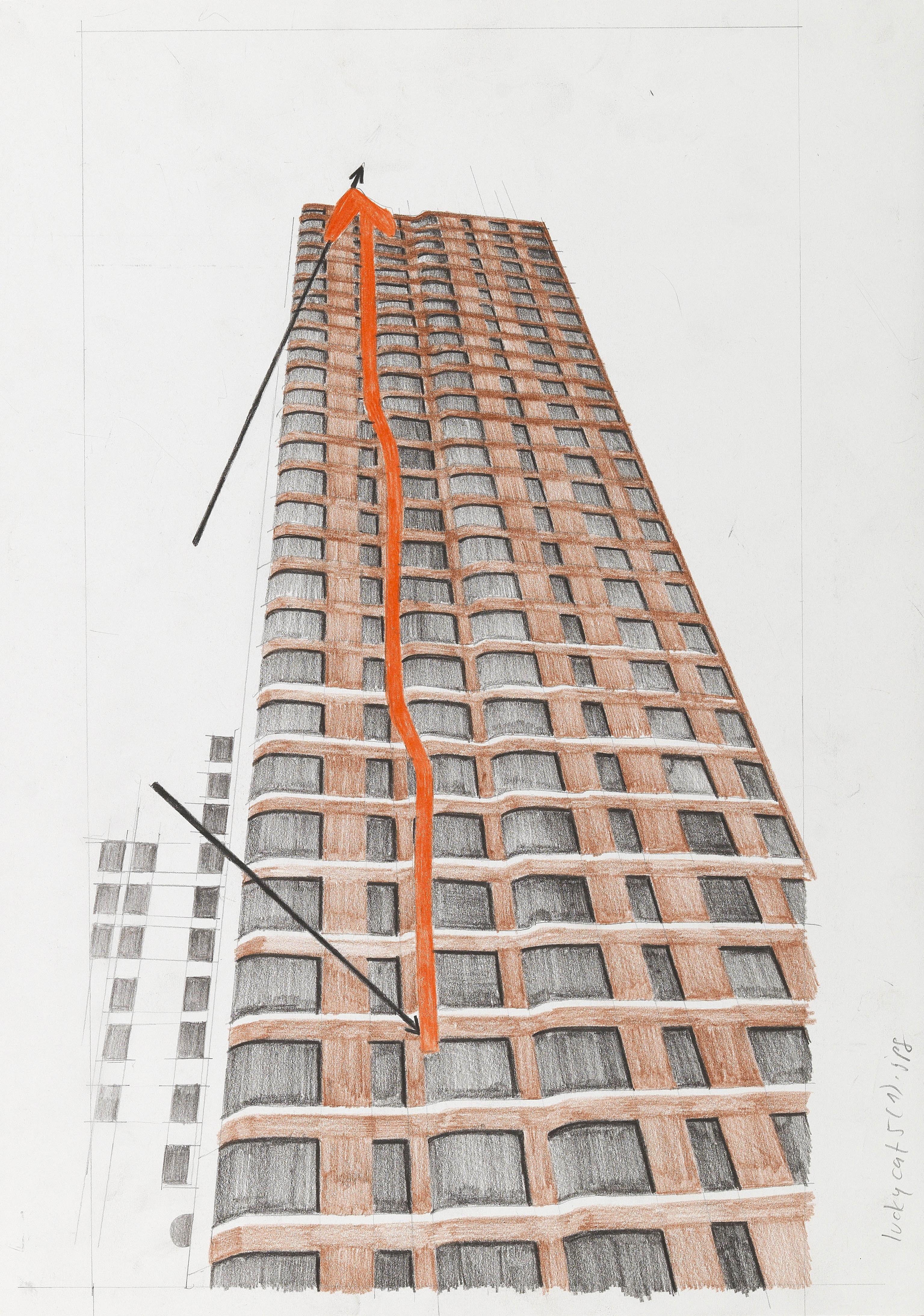 Artwork by Susi Jirkuff, Luckycats (1), jpg., Made of Colored pencil, pencil on paper