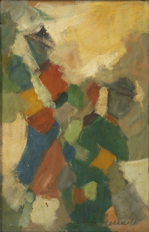 Artwork by Júlio Resende, COMPOSIÇÃO COM FIGURAS, Made of oil on wood