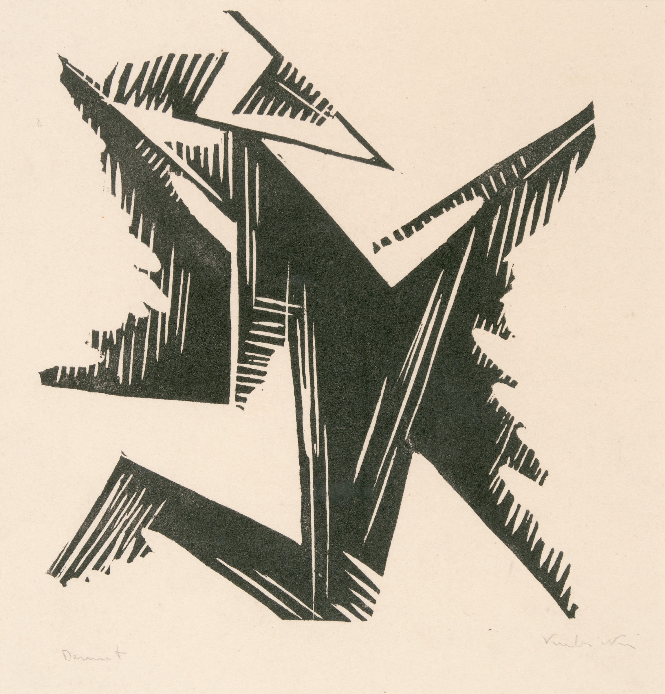 Artwork by Stanislaw Kubicki, Demut, Made of Woodcut on fine paper