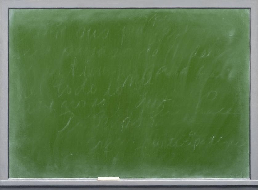 Artwork by Santiago Cárdenas, Pizarrita verde con tiza blanca, Made of Oil on canvas