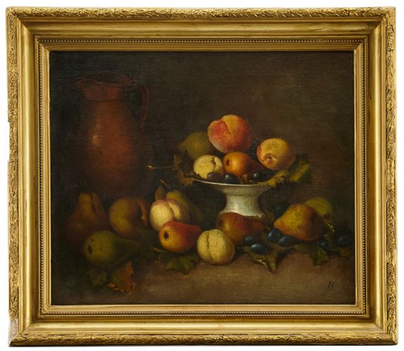 Stilleben med frukter på ett bord by Augusta Plagemann