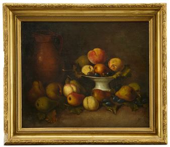 Stilleben med frukter på ett bord - Augusta Plagemann