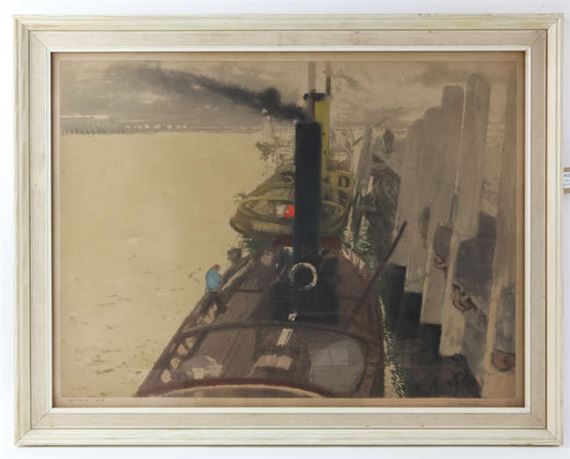 Figure in a Moored Barge by Ferdinand-Jean Luigini