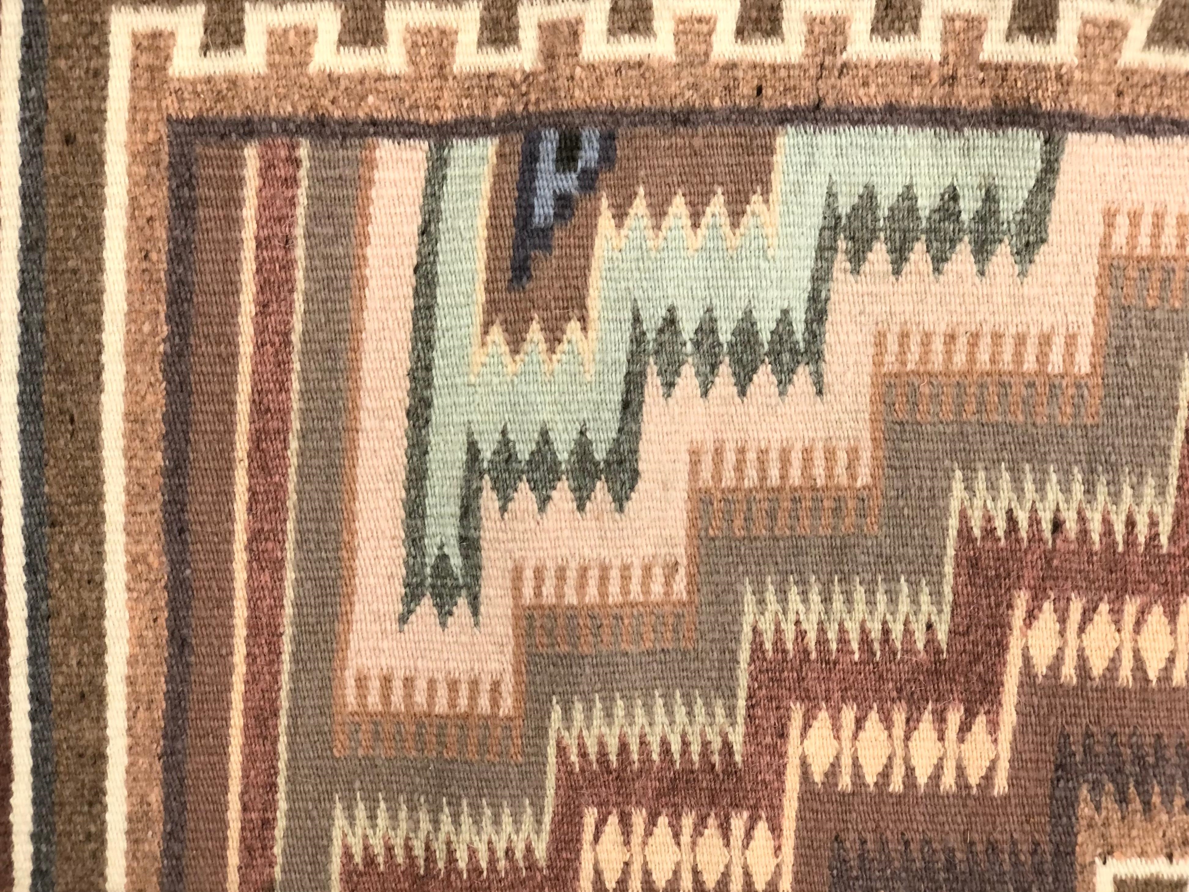 Artwork by La Rose Bia, LARGE LA ROSE BIA NAVAJO BURNTWATER WEAVING / RUG, Made of Wool