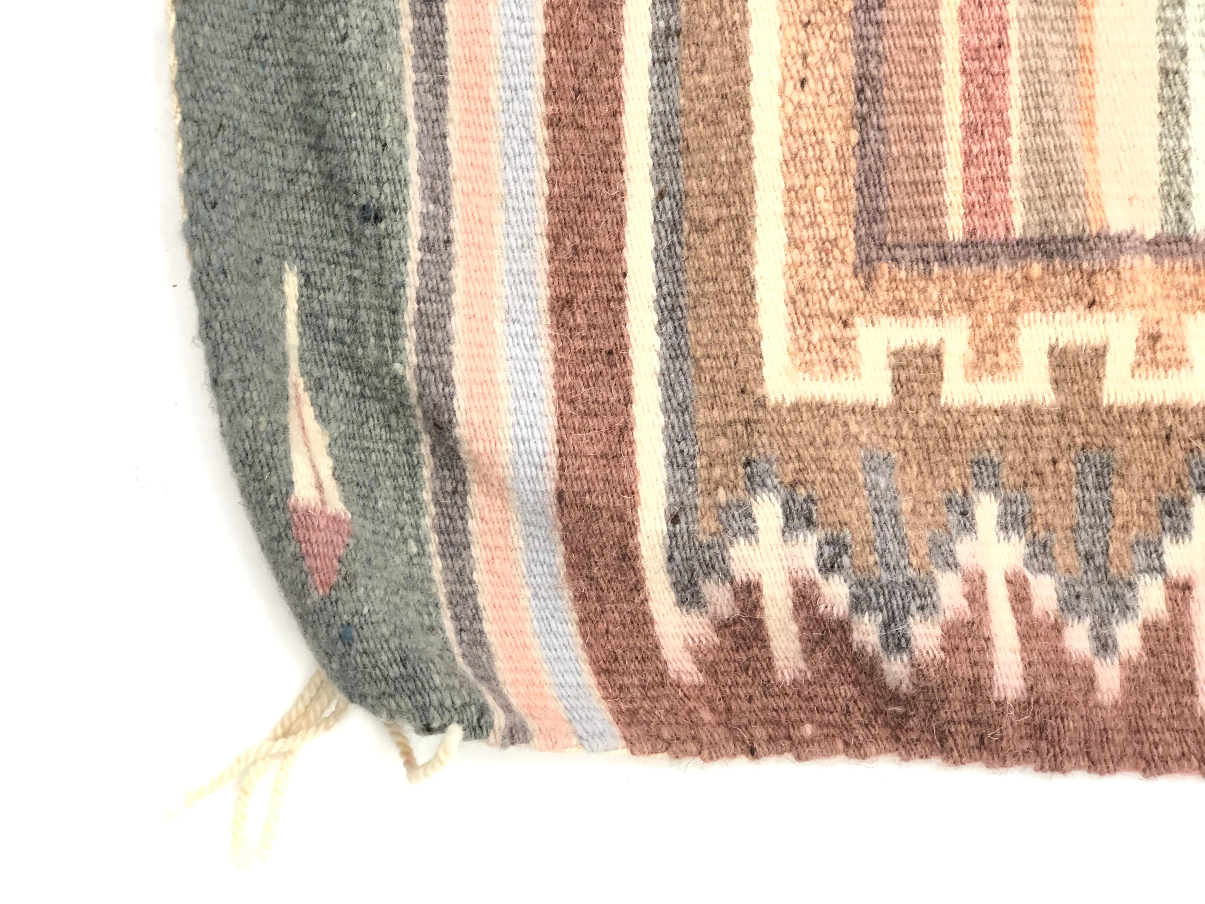 Artwork by La Rose Bia, LARGE LA ROSE BIA NAVAJO BURNTWATER WEAVING / RUG, Made of Wool