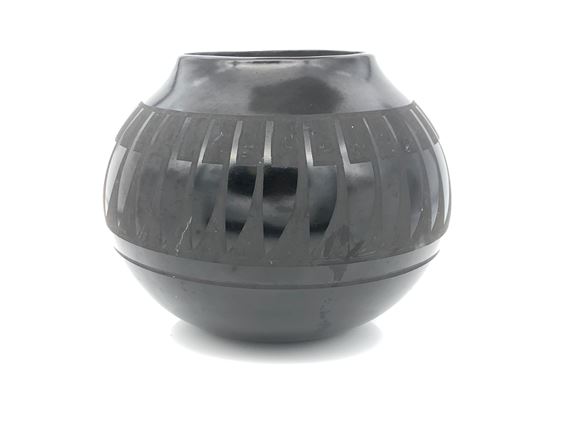 MARVIN BLACKMORE NAVAJO BLACK ON BLACK POTTERY JAR