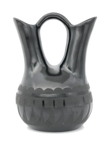 MARVIN BLACKMORE NAVAJO BLACK ON BLACK WEDDING VASE