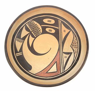 ZELLA CHEEDA HOPI POLYCHROME SHALLOW BOWL - Zella Cheeda