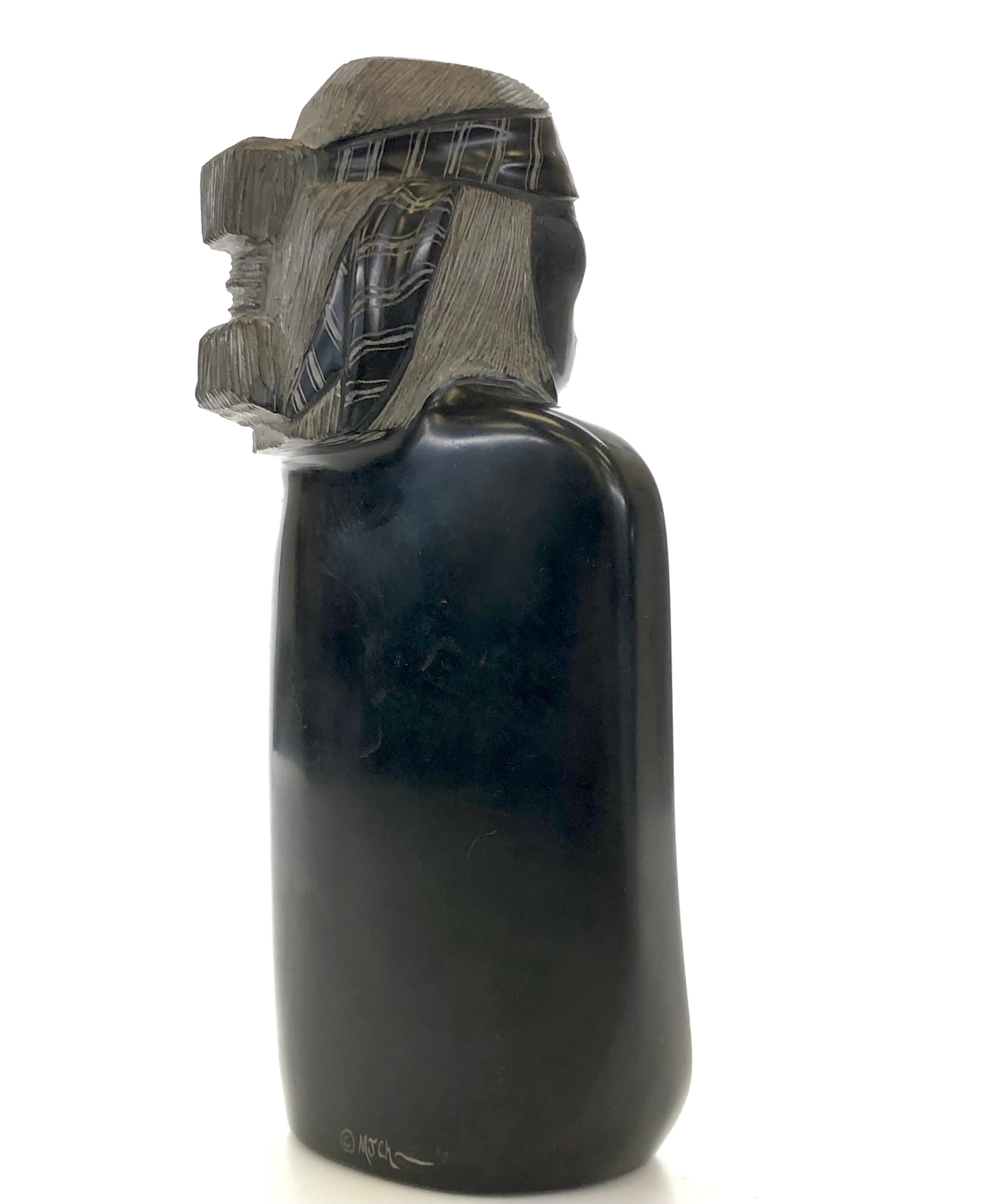 Artwork by Michael J. Chee, MICHAEL J CHEE NAVAJO BLACK MARBLE SCULPTURE, Made of Marble