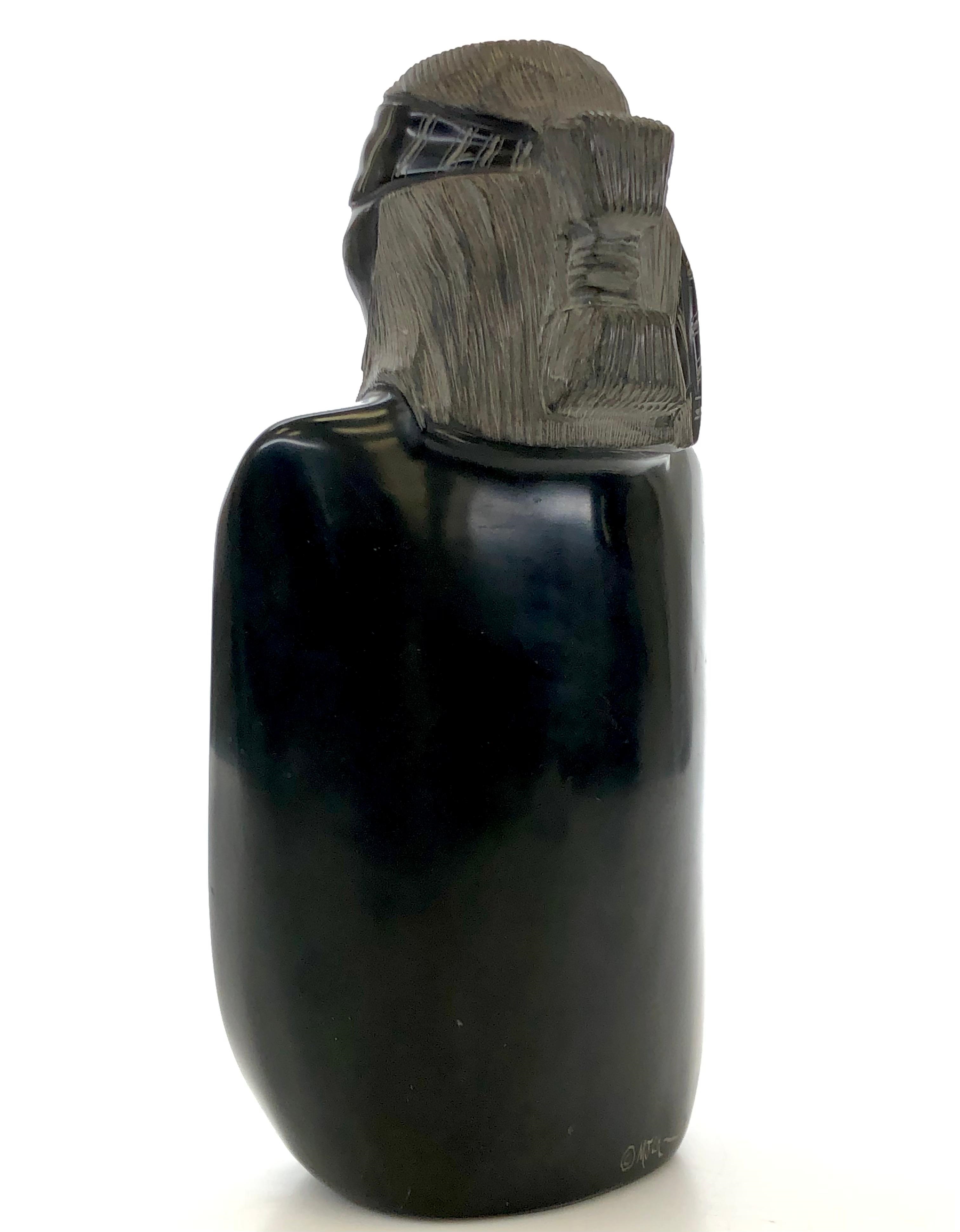 Artwork by Michael J. Chee, MICHAEL J CHEE NAVAJO BLACK MARBLE SCULPTURE, Made of Marble