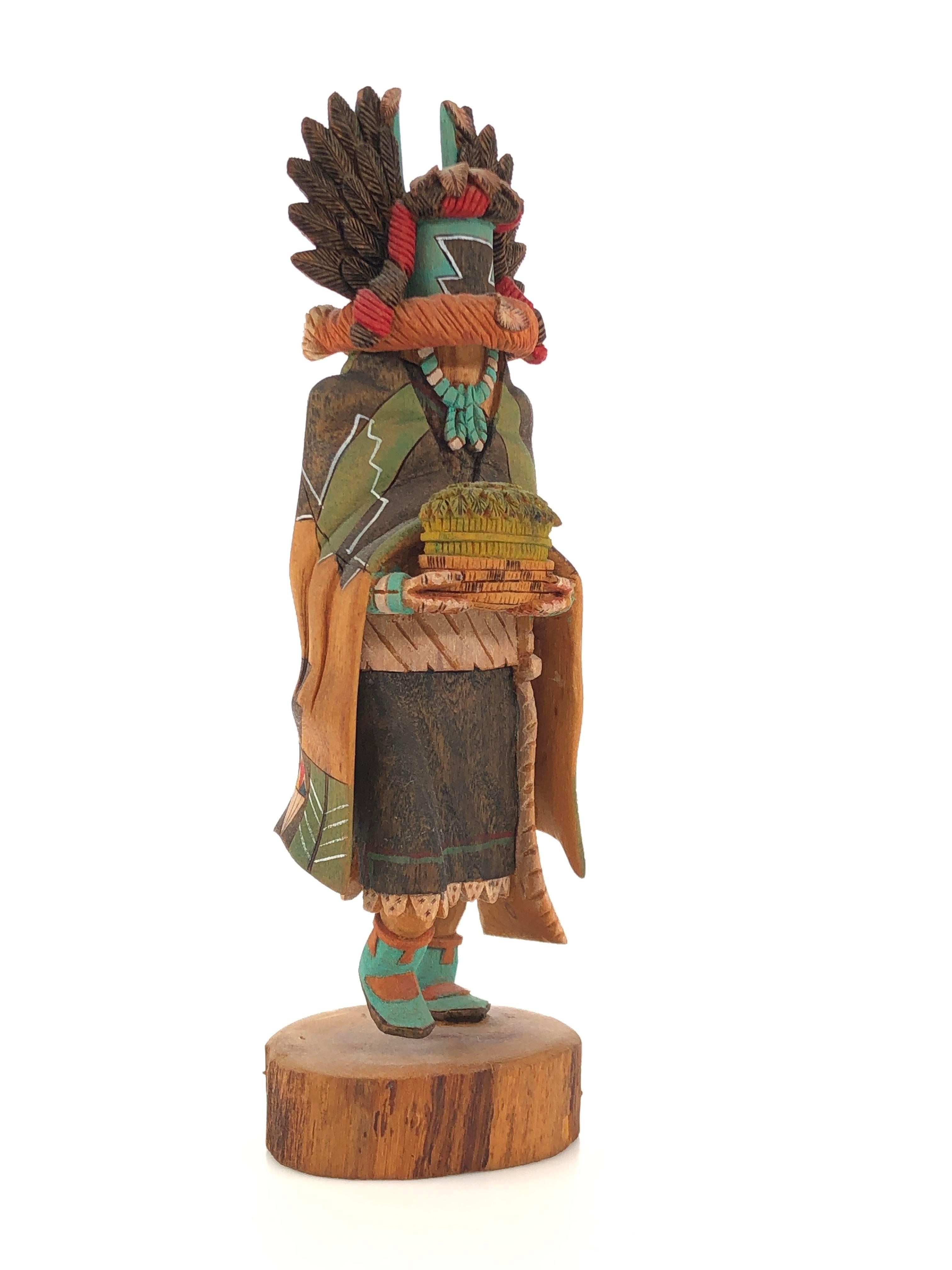 Artwork by Bryson Huma, BRYSON HUMA HOPI CROW MOTHER KACHINA, Made of Wood Polychrome