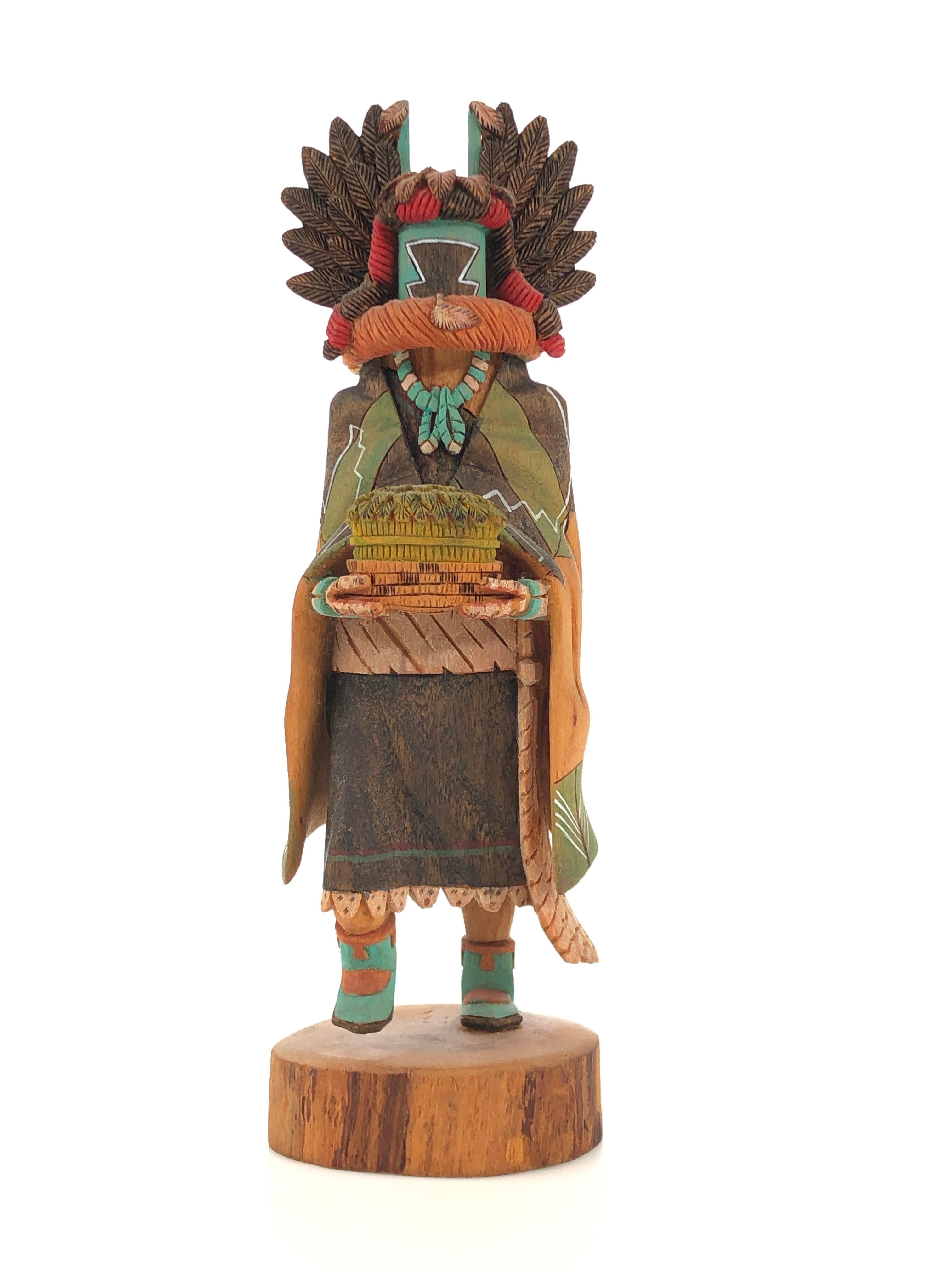 Artwork by Bryson Huma, BRYSON HUMA HOPI CROW MOTHER KACHINA, Made of Wood Polychrome