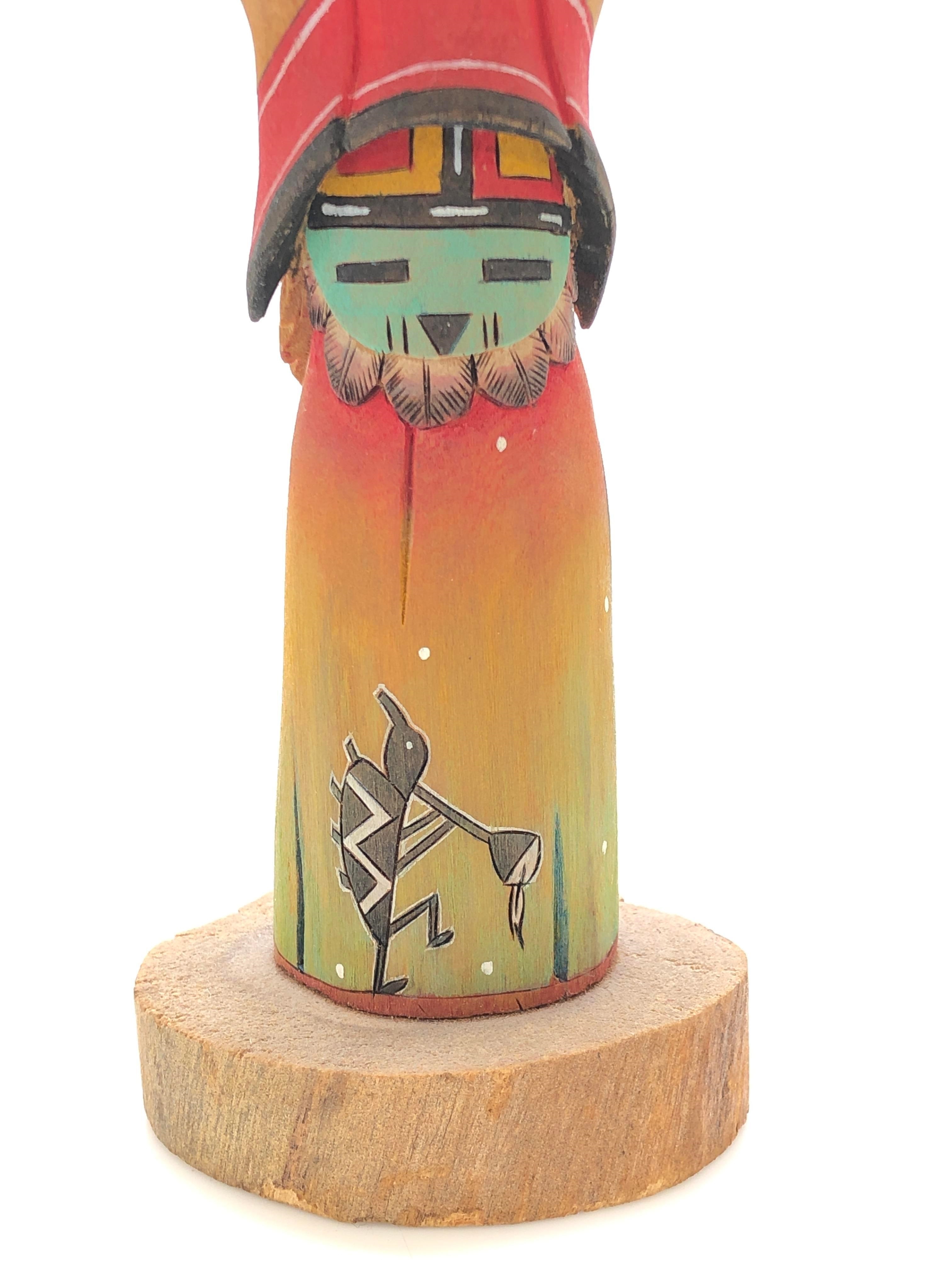 Artwork by Bryson Huma, BRYSON HUMA HOPI CROW KACHINA MAIDEN DOLL, Made of Wood Polychrome