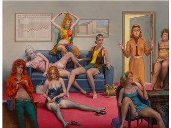 Brothel, Playboy magazine interior illustration, - George Hirsch