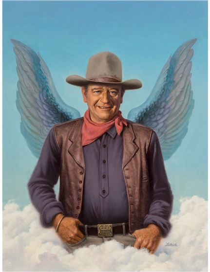 John Wayne, Esquire Cover Illustration by Birney Lettick, April 1980
