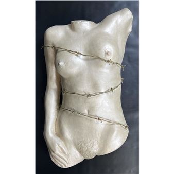 Joe Canger Female Nude Torso Wall Sculpture. - Joe Canger