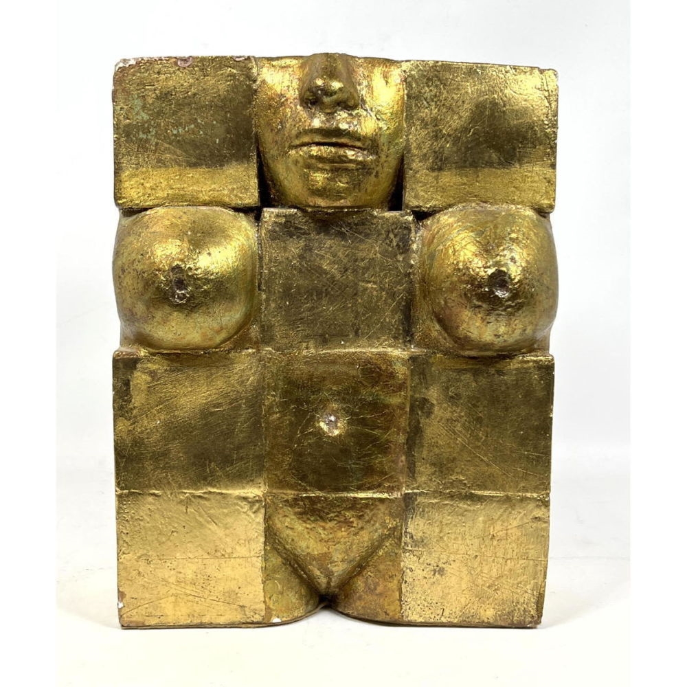Artwork by Joe Canger, Deconstruction Nude Sculpture., Made of Plaster with gold paint