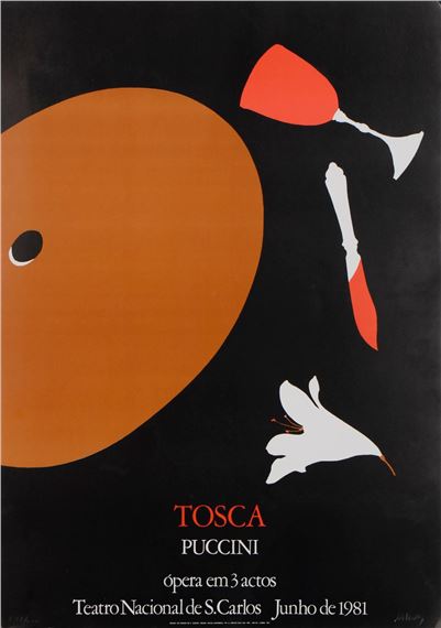 NIKIAS SKAPINAKIS, Cartaz para a ópera Tosca by Nikias Skapinakis, 1981