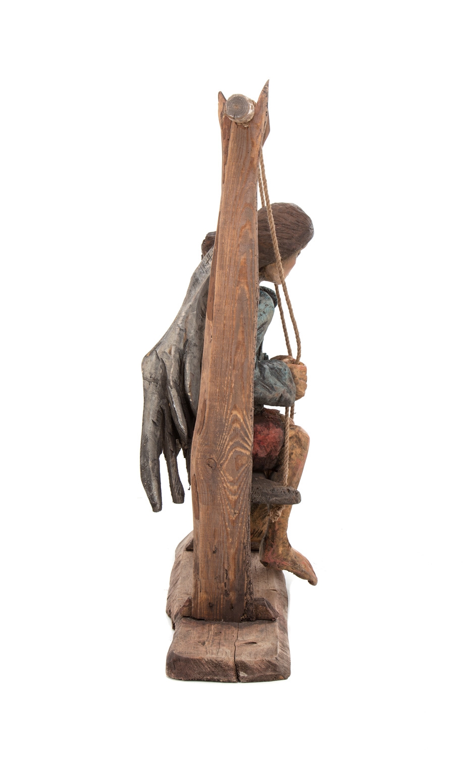 Artwork by Marcin Mysliwiec, Angel On A Swing, Made of wood