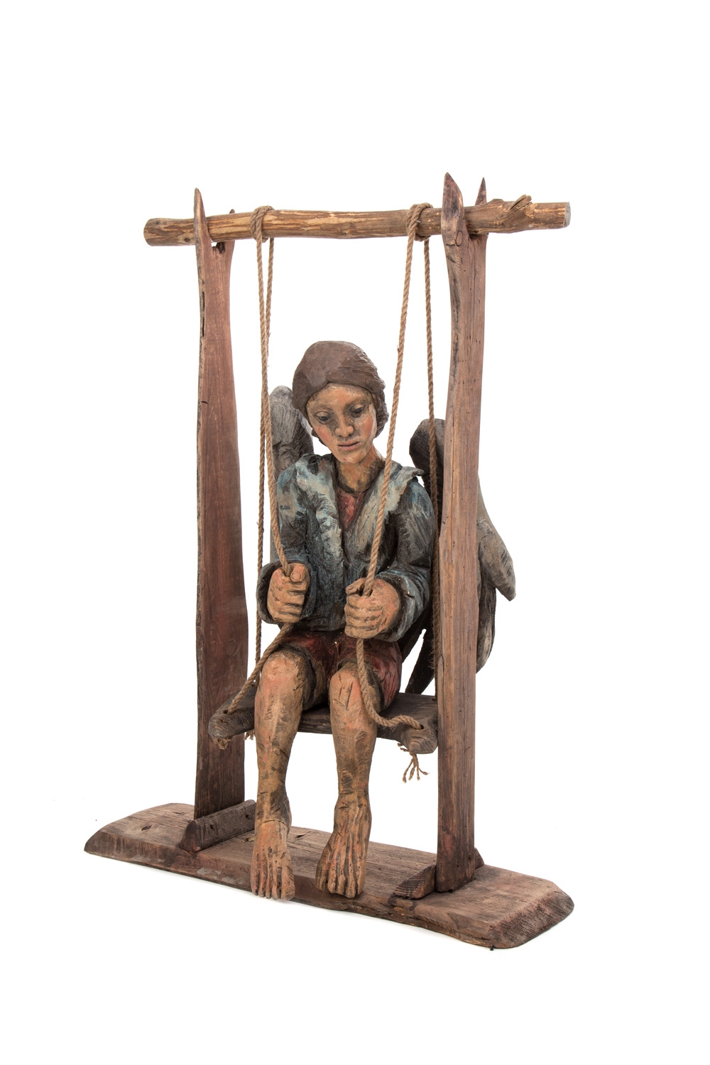 Artwork by Marcin Mysliwiec, Angel On A Swing, Made of wood