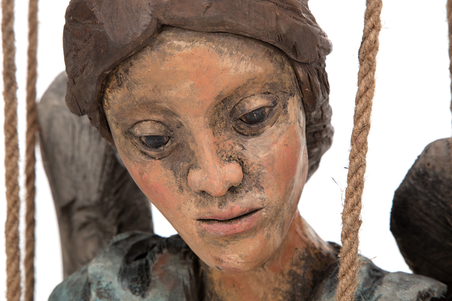 Artwork by Marcin Mysliwiec, Angel On A Swing, Made of wood