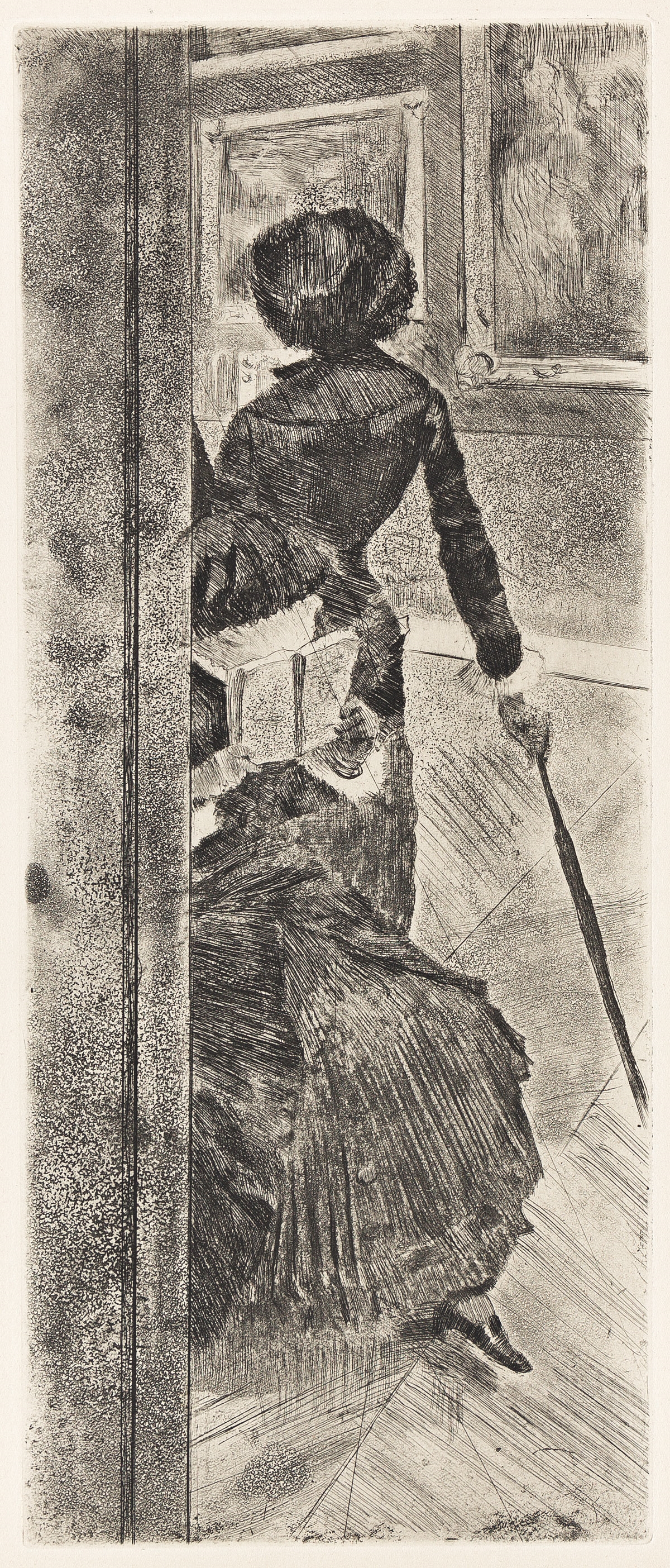 Artwork by Edgar Degas, Au Louvre, la peinture, Mary Cassatt, Made of Etching
