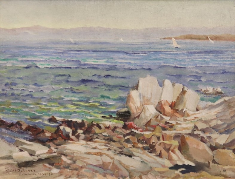 Artwork by František Myslivec, Malinka, Made of oil, cardboard