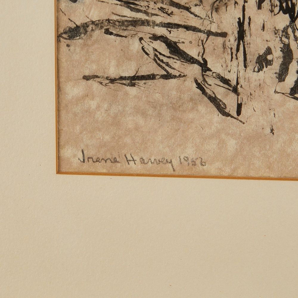 Irene Harvey Depicting an abstracted scene at a wing dam at Franconia