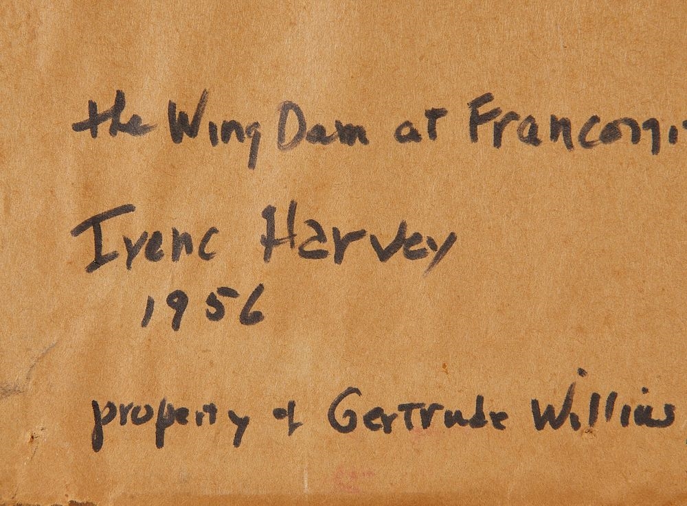 Irene Harvey Depicting an abstracted scene at a wing dam at Franconia