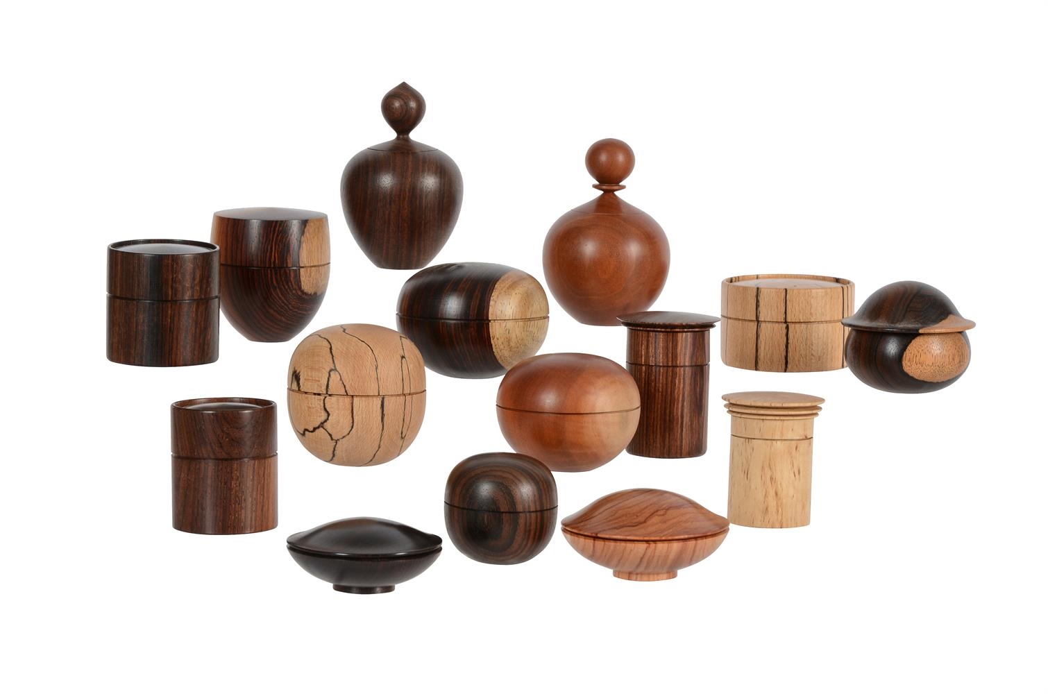 Ray Key | A COLLECTION OF SEVENTEEN VARIOUS TURNED WOOD TRINKET BOXES ...