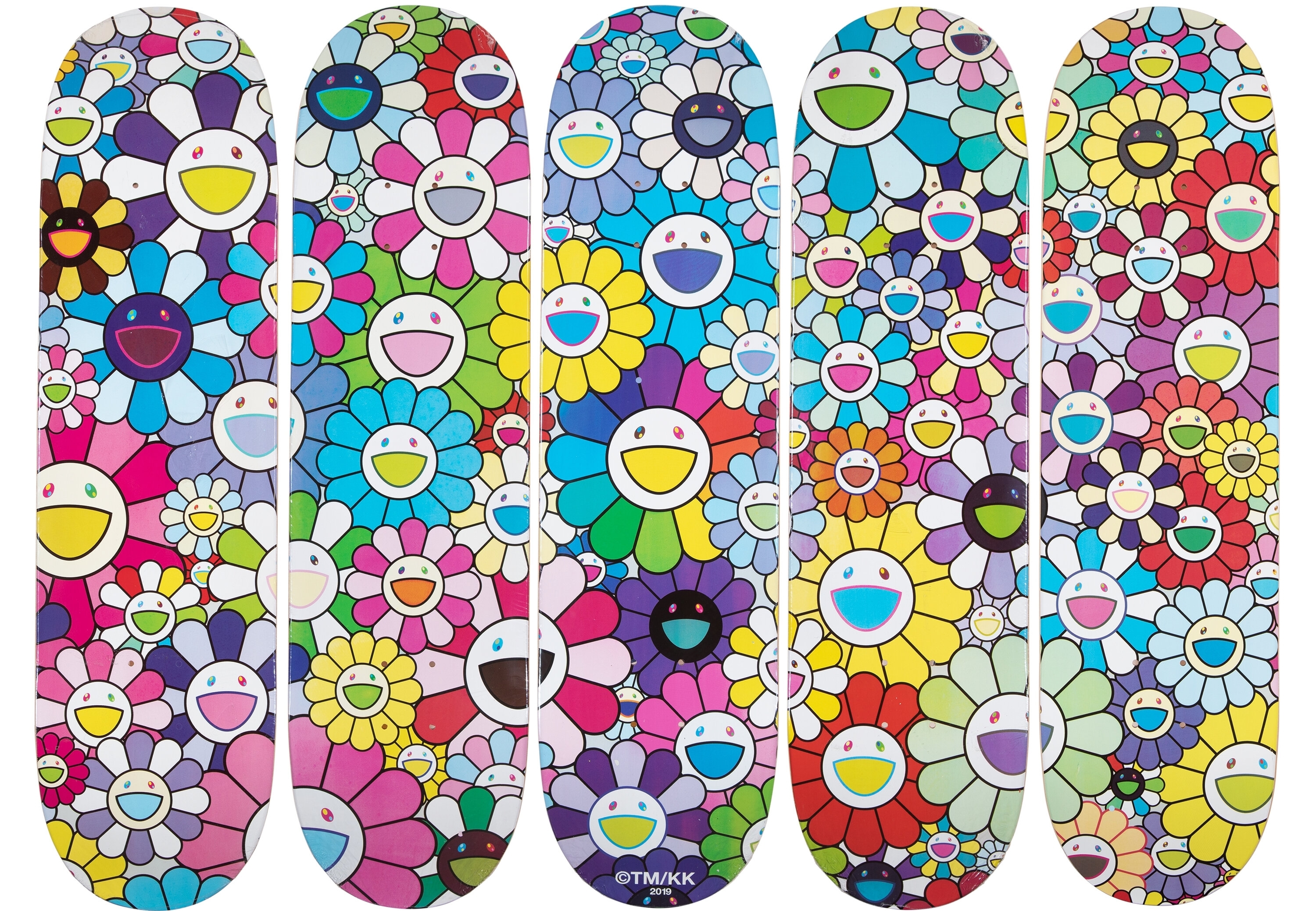 Takashi Murakami | Flower 5 skateboard deck (2019) | MutualArt