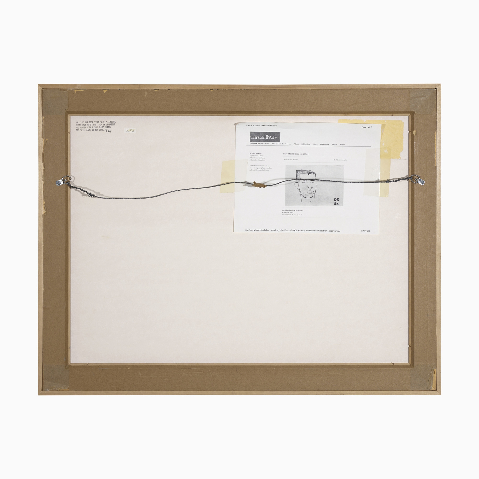 Artwork by David Robilliard, Untitled, Made of ink on paper