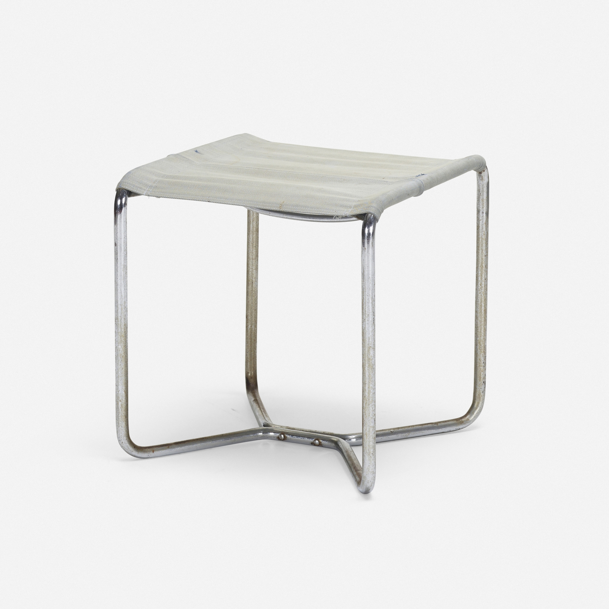 Artwork by Marcel Breuer, B8 stool, Made of chrome plated steel, canvas