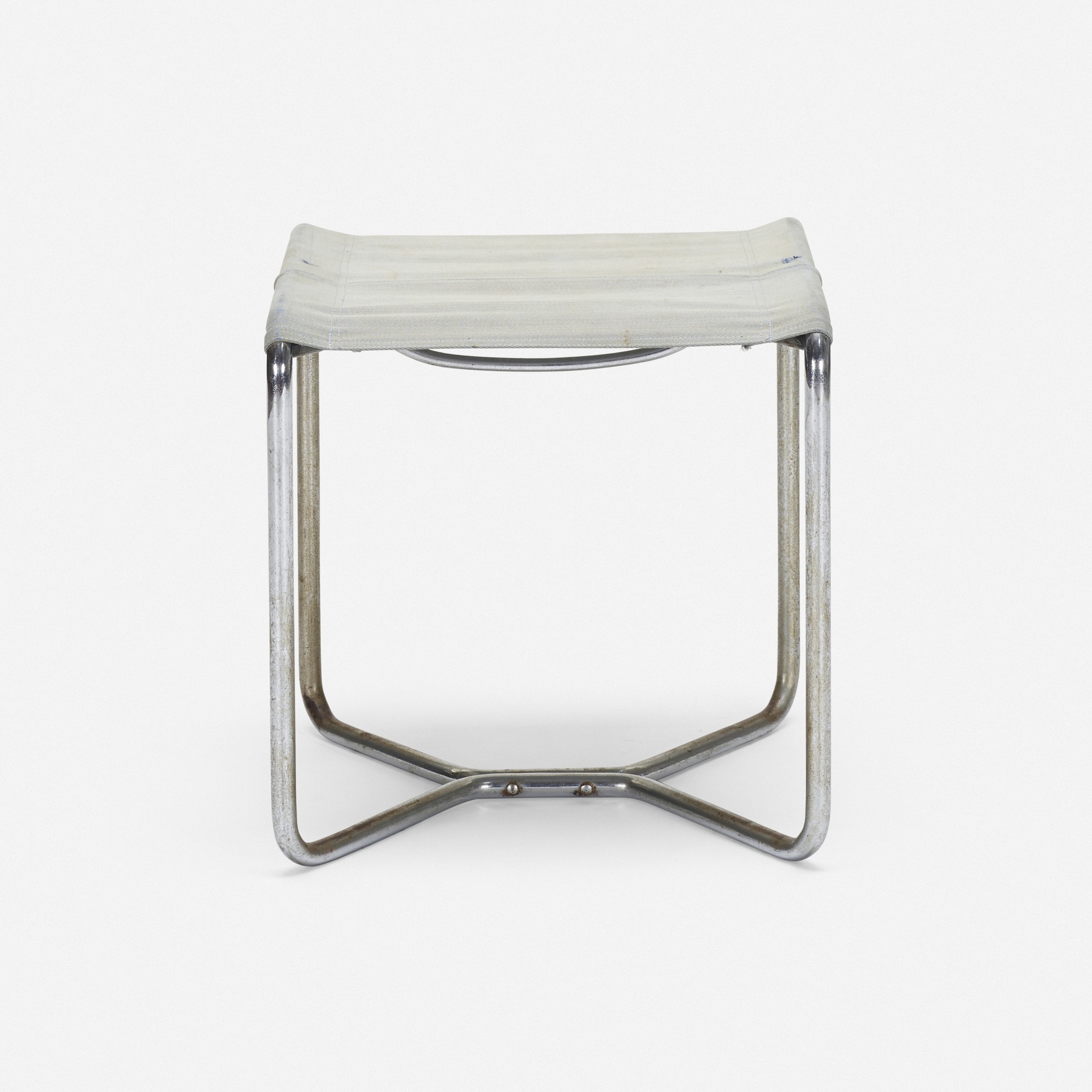 Artwork by Marcel Breuer, B8 stool, Made of chrome plated steel, canvas
