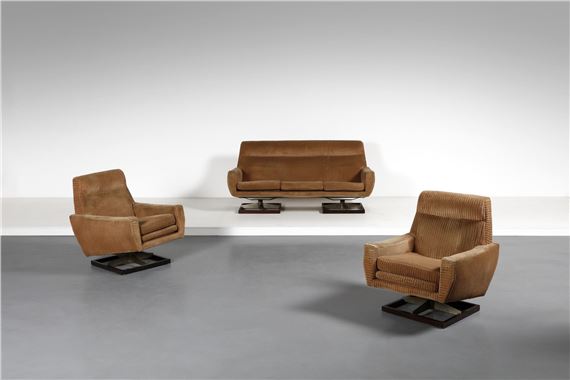 Sofa and pair of armchairs for Rima by Gastone Rinaldi, 1956