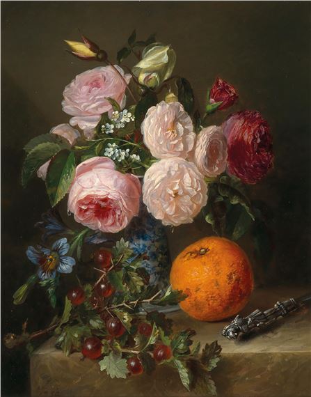 Still Life with Flowers by Adriana Johanna Haanen, 1852