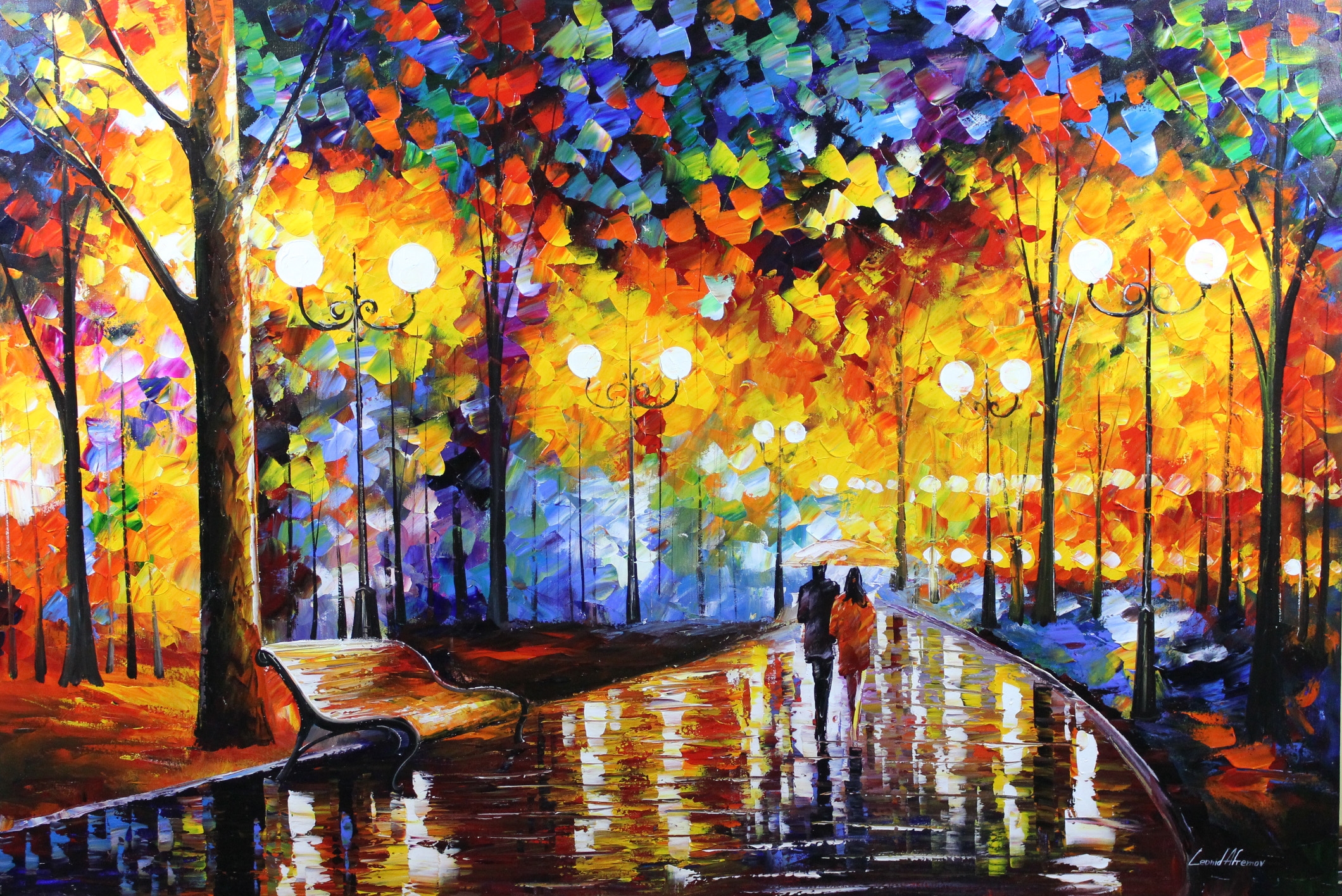 Leonid Afremov Rain Rustle